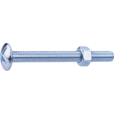 Boulon poêlier - Fixpro - Tête large ronde - Acier zingué - 5 x 50 mm - Boîte de 100 (1/2)