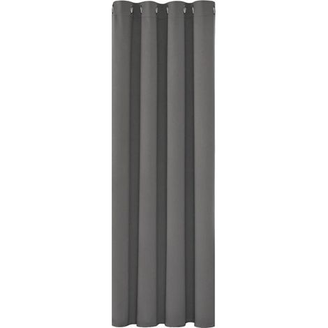 Rideau Thermique Isolant Anti Froid, 132x160 CM (Largeur x Hauteur), Rideaux Occultant pour Salon et Chambre, Design Moderne à Oeillets, Gris Clair, 1Pièces (1/4)