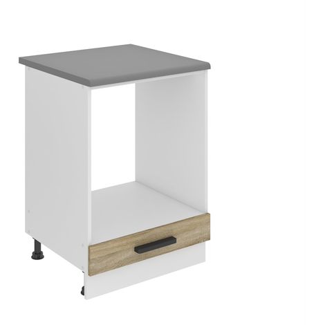Belini Unterschrank Küche, Küchenunterschrank 60 cm Breite. SDP Küchenunterschrank mit Arbeitsplatte. Küchenschrank ohne Tür, mit Schubladen, Sonoma-Eiche (1/5)