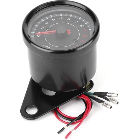 Universeller 12V-Tachometer für Oldtimer-Motorräder, LED-Hintergrundbeleuchtung, schwarzes Autozubehör (1/5)