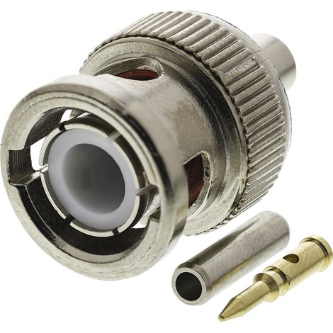 Connecteur coaxial RS PRO Mâle Droit, raccordement A sertir 50O Montage sur câble ( Prix pour 1 ) (1/2)