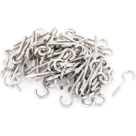 100 Stk 3mm Durchmesser Gewinde Edelstahl Schraube Augenhaken Ösenschraube Silber Ton