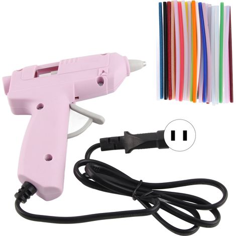 Pistolet à colle chaude 20W 110-240V avec 50 bâtons de colle, préchauffage rapide, kit mini colle à fusion pour bricolage et loisirs créatifs, prise US (1/5)