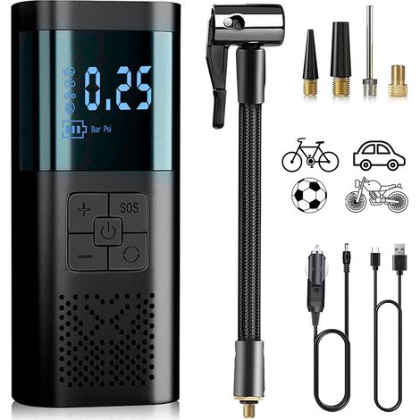 Mini Compressore Wireless Gonfiatore a Batteria per Auto e Bici Moto