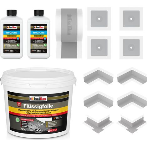 Isolbau Dicht-set  Duschabdichtung Bad Flüssigfolie Dichtfolie 12 kg Dichtband (1/5)