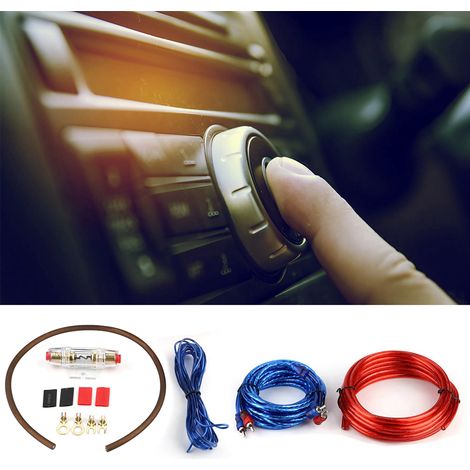 Verkabelungsset für Auto-Subwoofer-Verstärker mit Sicherung, Autoradio-Einbau, Lautsprecherkabel, 8 AWG, Stromversorgung (1/5)
