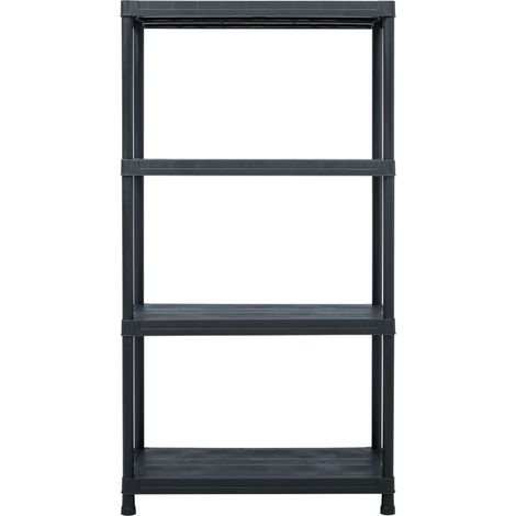 Étagère de rangement Noir 100 kg 60x30x138 cm Plastique CFW42844 (1/5)