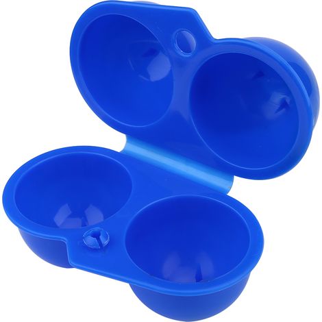 Boîte de rangement en plastique pour 2 œufs, idéale pour les pique-niques et le camping (bleu) (1/5)
