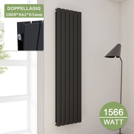 ELEGANT Heizkörper 1800 Anthrazit Paneelheizkörper Vertikal 1800x462mm Doppellagig