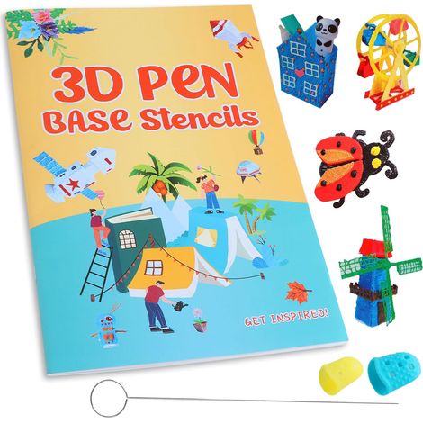 Livre de dessin 3D avec 65 Modèles, Kit Créatif Stylo 3D Enfant avec Plaque Transparente Haute (1/5)
