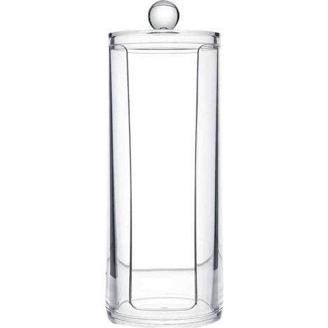 Round cotton makeup container with a clear acrylic lid (1/5)