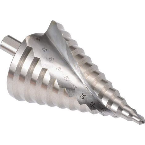 Stufenbohrer – HSS 4241, titanbeschichtet – 12 Durchmesser (6 bis 60 mm) – Für Metall, Holz, Kunststoff – 1 Stück (1/5)