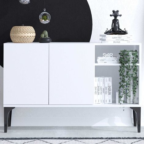 Galaxy Console 100 % MÉLAMINE Blanc (1/5)