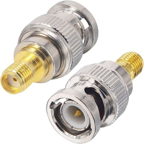 Connecteur SMA à BNC Adaptateur SMA Femelle vers BNC Mâle Connecteur pour Antenne RF Périphériques LAN sans Fil WiFi Radio Amateur Portable Scanner SDR (1/4)
