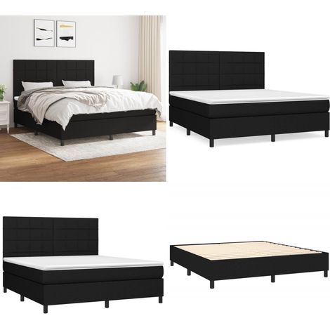 Boxspringbett mit Matratze Schwarz 160x200 cm Stoff - Boxspringbett - Doppelbett - Schlafsystem - Bettrahmen - Matratze - Home & Living (1/5)