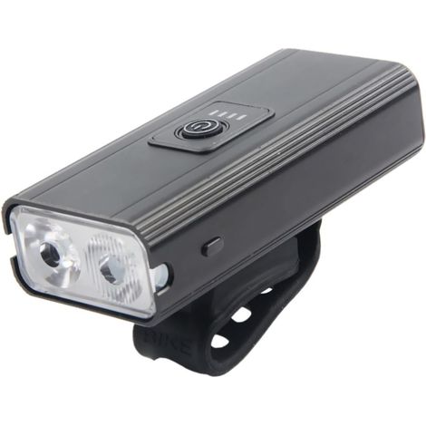 Faro LED para bicicleta, recargable por USB, luz de seguridad delantera multimodo (1/4)
