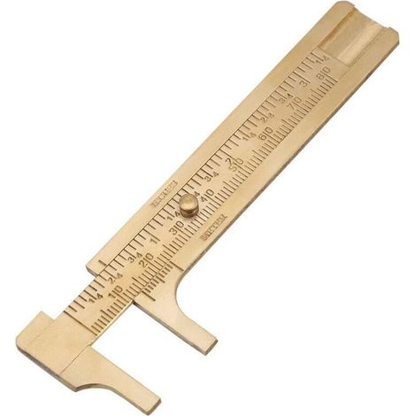 Mini Pied à Coulisse de Poche, Pied à Coulisse en Laiton, Double Échelle, pour Bijoux, Travail du Bois (80mm) (1/5)
