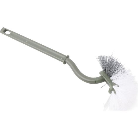 Balayette WC avec manche long ergonomique et tête incurvée en plastique pour nettoyage complet sans angles morts, 120g (1/5)