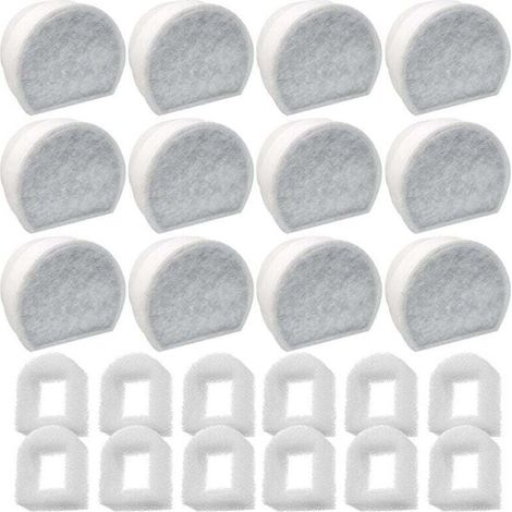 Préfiltres mousse + filtres à carbone 24pcs - Compatible PetSafe Drinkwell (INOX 360/Avalon/Pagoda) - Purification eau fontaine - Anti-odeur - Pour chats et chiens - Propriétaires d'animaux (1/4)