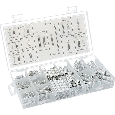 Kit maletin 200 muelles compresión / extensión con caja de almacenamiento, para todo tipo de herramientas y equipos (1/5)