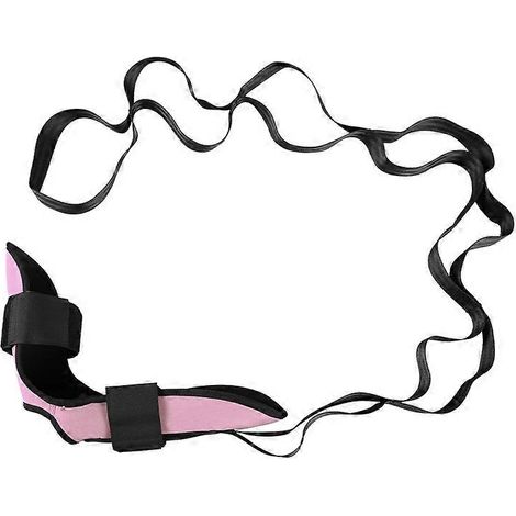 Sangle de rééducation de yoga élastique de 145 cm, couleur poudre, avec boucles, ceinture d'étirement des ligaments, bande de flexibilité pour le pied et la cheville, idéale pour la physiothérapie, le (1/5)