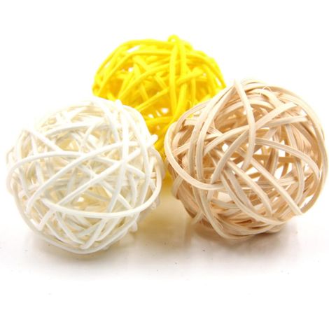 Boule de Rotin Décorative 3cm, Lot de 10, Style (1/5)