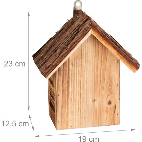 Hotel para insectos refugio colgante jardín 25 x 15 x 15 cm práctico para mariquitas de madera marrón 130015191 (1/4)