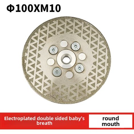 Disque de meulage diamanté double face à bride M14, pour gypsophile, marbre, carrelage et pierre (platine 100, double face, aspect ciel étoilé) (1/5)