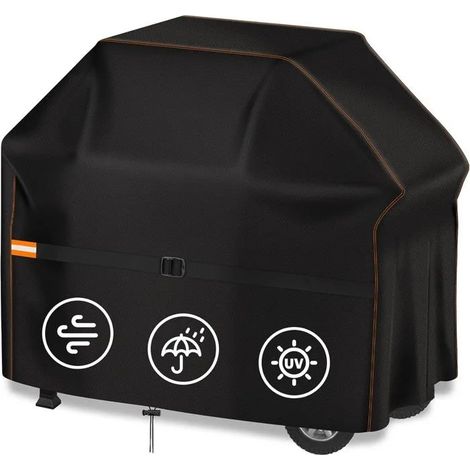 Housse de barbecue résistante aux intempéries 120 x 60 x 120 cm avec cordons de serrage, housse robuste pour barbecue à gaz (1/5)