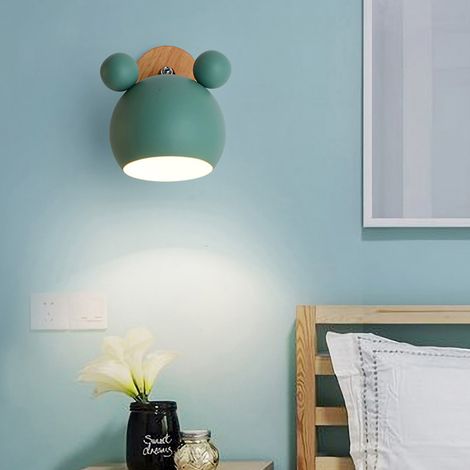Lustre mural design simple bande dessinée quart de fesse mignon vert pour chambre sans ampoule (1/5)