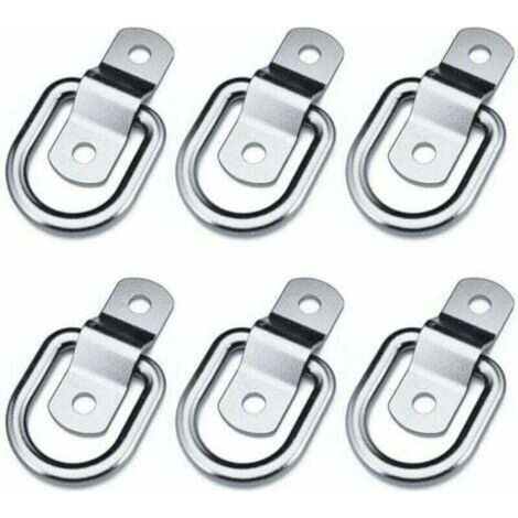 [NON UTILIZZATO] Set di 6 anelli di fissaggio resistenti per montaggio, fissaggio, cinghie, ancoraggio, aggancio e fissaggio di rimorchi.