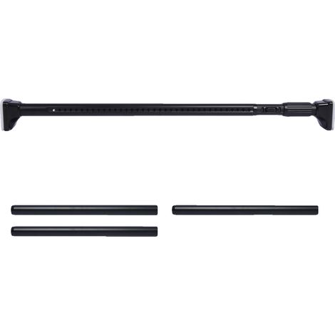 Asta per tende, lunghezza regolabile, in acciaio al carbonio resistente, nera, 100-440 cm (1/2)