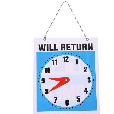Stück Willkommens-Türschild, doppelseitig, dekorativ, PVC-Türhänger, Türanhänger für Geschäft, Einkaufszentrum, Laden, Zuhause (quadratisch mit Uhr)-21.718cm (1/3)