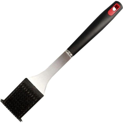 Brosse et grattoir pour barbecue, poils en acier inoxydable, nettoyage sûr (1/5)
