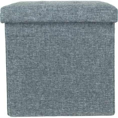 Pouf Contenitore Imbottito Pieghevole Modello Liner Colore Grigio (1/3)