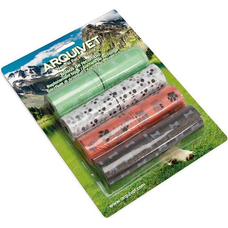 Sacchetti per deiezioni canine ARQUIVET, 8 rotoli x 20 pezzi