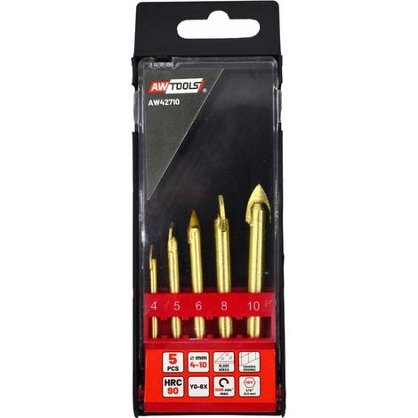 Awtools Bohrerset FÜR GLAS UND KERAMIK 4-10 mm 5-teilig.