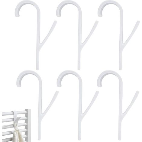 Lot de 6 crochets de salle de bain, porte-serviettes, porte-serviettes, crochets de radiateur, en plastique, porte-serviettes chauffants, porte-serviettes flexibles, pour salle de bain et cuisi (1/5)