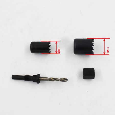 4 Stück schwarze Metall-Lochöffner für Holzbearbeitung, 16 mm/21 mm (1/5)