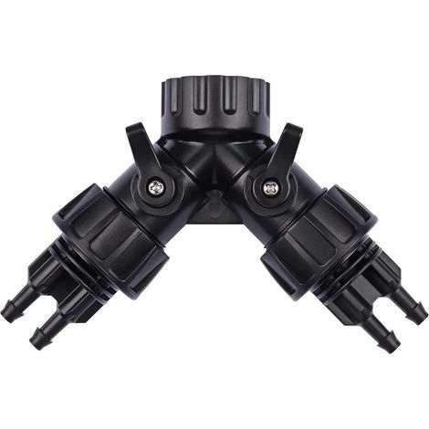Raccord Connecteur adaptateur de tuyau d'irrigation goutte à goutte de 6,35 mm vers connecteur adaptateur de robinet, répartiteur en Y à 2 voies pour tuyau d'arrosage de 1,9 cm vers tuyau (1/5)