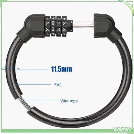 Cadenas à code 4 chiffres, antivol multi-usage pour vélo, skate et outils, sécurisé et résistant pour tous vos équipements (1/4)