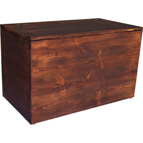 Cassapanca pouf contenitore in legno massello NOCE cm 78 (1/5)