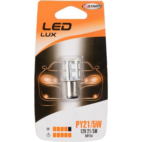 PY21/5W Lampadina Singola 13 Led arancio per luci auto 12V 21/5W BAY15d (1/2)