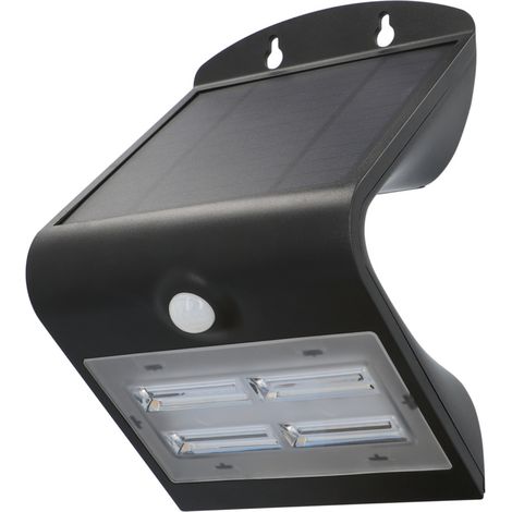 UniTec LED Solar-Wandleuchte schwarz mit Bewegungsmelder 3,2 W 400 ml Wandleuchte