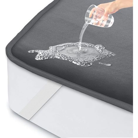 Waterproof Mattress Protector 120 x 200 cm Washable Mattress Protector Waterproof Mattress Protector Mattress Covers Incontinence Mattress Topper – Dark Grey (1/5)