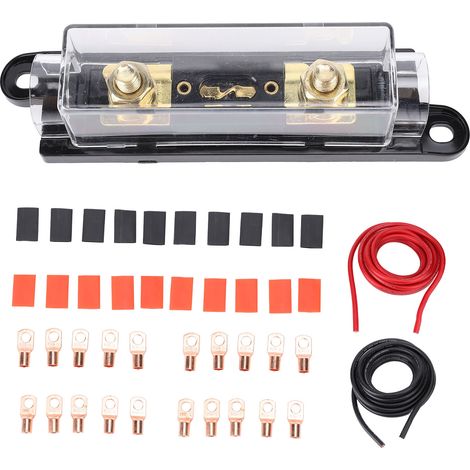 Câble d'alimentation en aluminium plaqué cuivre haute Performance, 20 pieds, 1/0awg, avec boîte à fusibles 250A, pour remorque de voiture, camping-car (1/5)