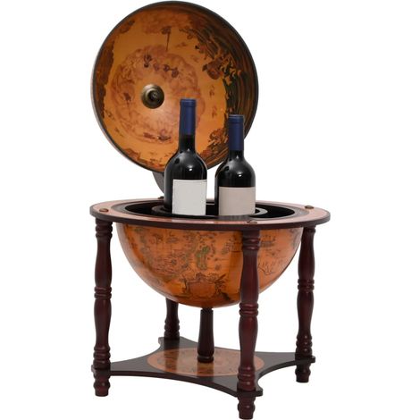 Support à vin bar forme globe Marron Bois d'eucalyptus massif (1/5)