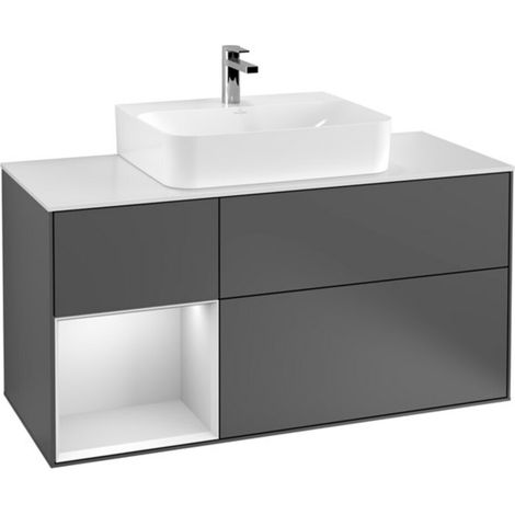 V&B Waschtischunterschrank Wandbeleuchtung Finion 120cm, Pl w m, Rg l w m Lac, Anthrac. m (1/2)