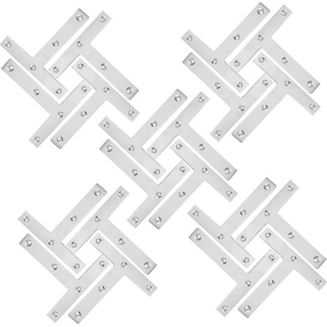 20 Piezas Soporte de Acero Inoxidable Plano Tipo T 80mm, Conector (1/5)