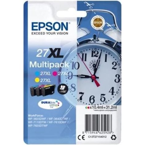 EPSON Cartouche 27XL Reveil - Cyan, magenta et jaune - 3x10.4ml - 100 pages